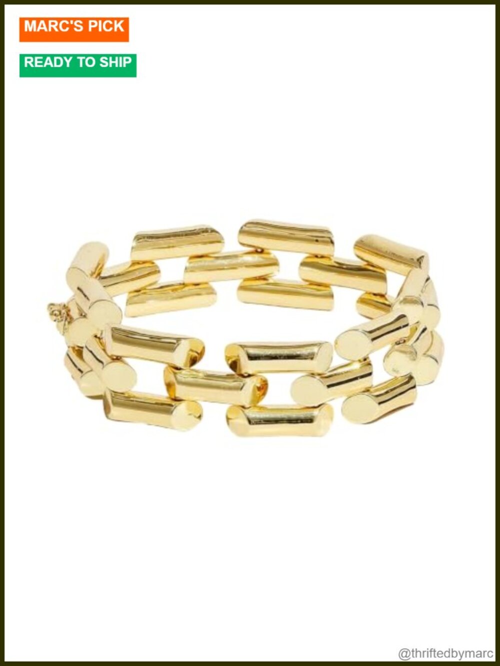 18K Gold-Plated Link Bracelet 7 in Women's Fashion Jewelry